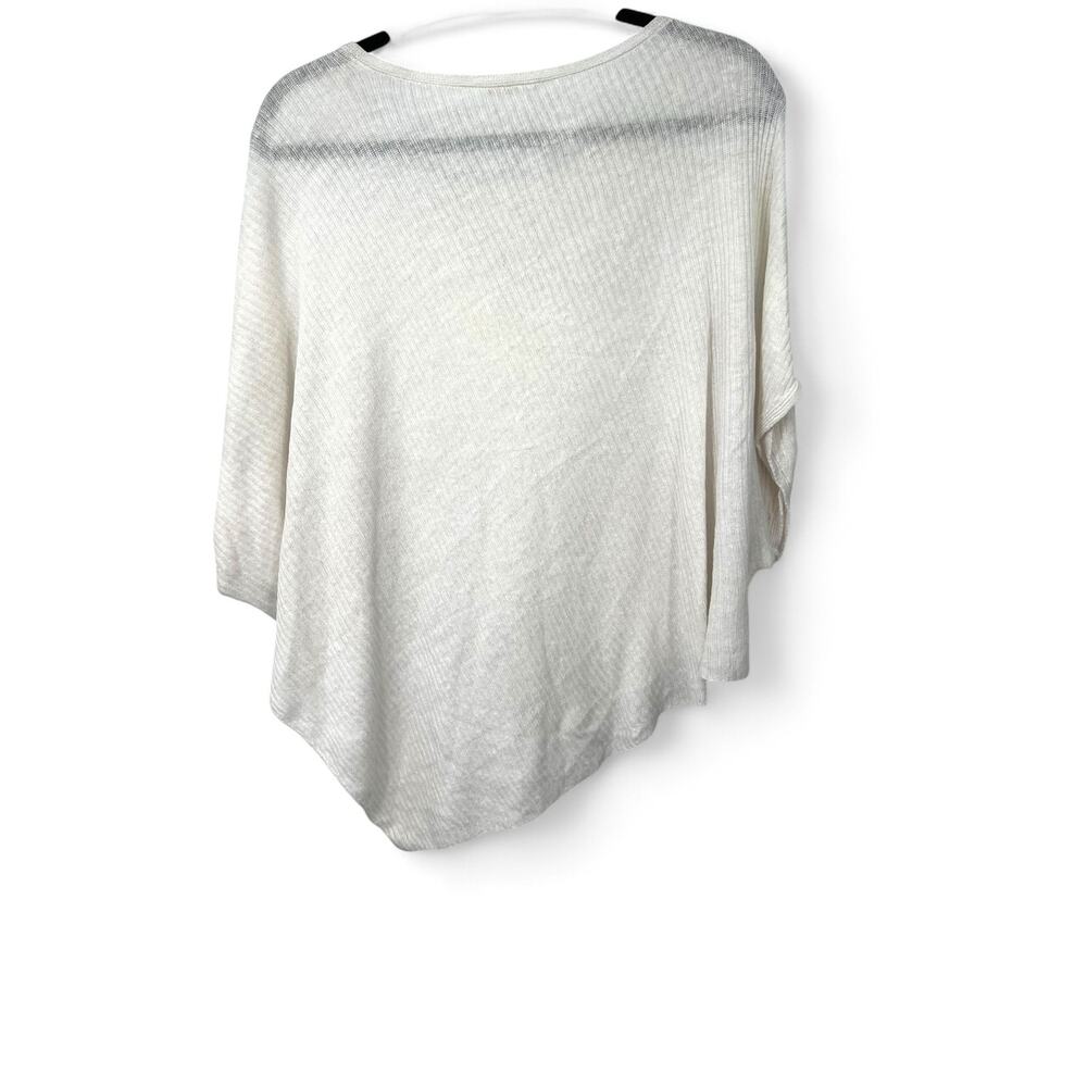 EILEEN FISHER | L | Organic Linen Gauze Bateau Neck Poncho Knit Sweater Pullover - Picture 6 of 9
